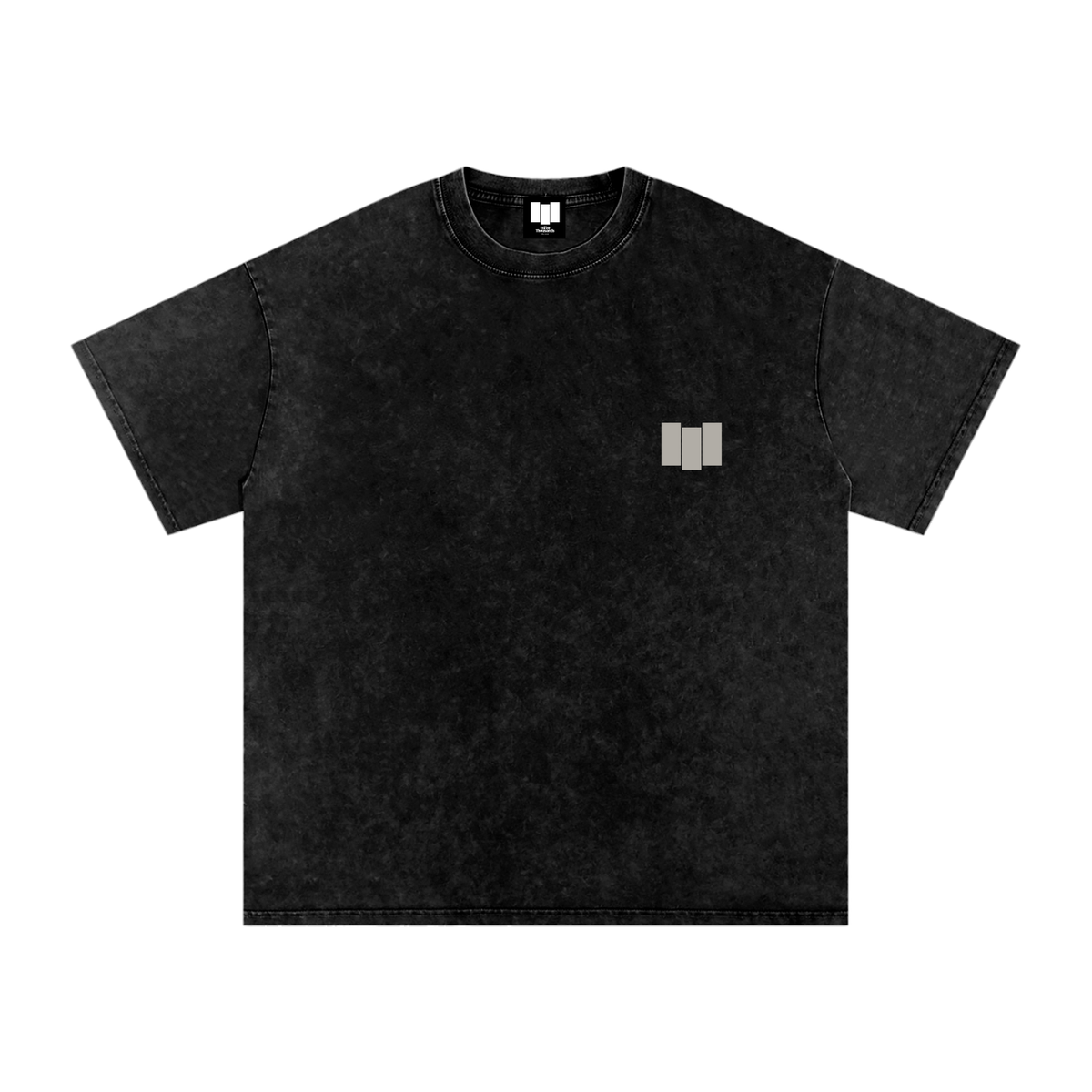 Snow Washed Oversized Cotton Shirt - Asphalt